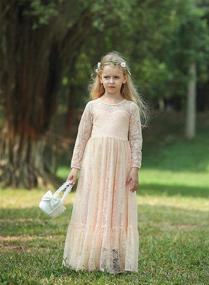 img 1 attached to 👗 Bow Dream Vintage Rustic Baptism Girls' Dresses: Charming and Timeless Clothing Options