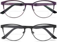 👓 bifocal reading glasses women blue light blocking glasses reader purple (purple & black, 1.50): stylish eye protection for women's vision logo