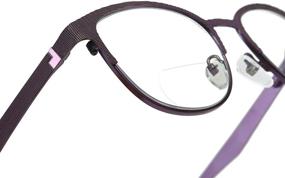 img 2 attached to 👓 Bifocal Reading Glasses Women Blue Light Blocking Glasses Reader Purple (Purple & Black, 1.50): Stylish Eye Protection for Women's Vision