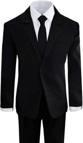 img 1 attached to Stylish Black Suit Set with Shirt and Vest for Boys - Black N Bianco Formal Attire