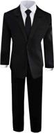 stylish black suit set with shirt and vest for boys - black n bianco formal attire logo