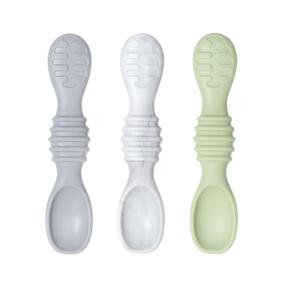 img 4 attached to Bumkins Silicone Utensils: Versatile Dipping, Feeding and Training Spoons for Baby Led Weaning (3-Pack)
