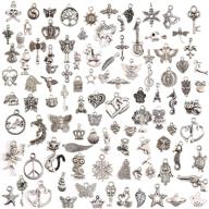 🔑 keyzone wholesale 100 pieces mixed charms pendants: perfect for diy jewelry making and crafting projects! logo