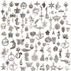 img 4 attached to 🔑 Keyzone Wholesale 100 Pieces Mixed Charms Pendants: Perfect for DIY Jewelry Making and Crafting Projects!