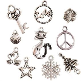 img 1 attached to 🔑 Keyzone Wholesale 100 Pieces Mixed Charms Pendants: Perfect for DIY Jewelry Making and Crafting Projects!