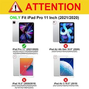 img 3 attached to 🔴 Fintie iPad Pro 11 inch 3rd Generation 2021 & 2nd Generation 2020 Case - Rotating Stand Cover with Pencil Holder, Auto Sleep/Wake - Red