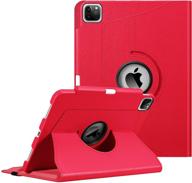 🔴 fintie ipad pro 11 inch 3rd generation 2021 & 2nd generation 2020 case - rotating stand cover with pencil holder, auto sleep/wake - red logo