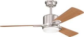 img 1 attached to 🔵 Kichler 300017BSS Celino 48IN Ceiling Fan: Brushed Stainless Steel Finish, Reversible Blades, Cased Opal Glass Light Kit