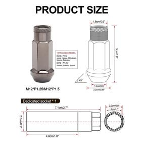 img 2 attached to 🔧 20 шт. титановых закаленных стальных гаек длиной 12 мм резьбы 1.25 с расширенными хомутами для настройки | Открытые модифицированные гайки совместимы с различными автомобилями
