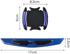 img 3 attached to SUMAJU 8 Pcs Auto Door Handle Scratch Cover Guard: Blue Universal Texture Car Protector Sticker with Reflective Strips - Ultimate Car Safety Solution