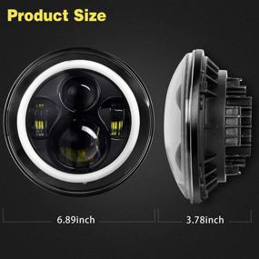 img 3 attached to 🚙 7-дюймовые LED-гало-фары для Wrangler JK TJ LJ 1997-2018 - одобрены DOT, 80 Вт 9600 люмен Hi/Lo Beam со световым дневным ходом, переключателем направления и кольцами ангельских глаз - с чипом CREE LED - комплект из 2 штук