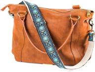 jacquard woven embroidered blue vintage handbag strap - adjustable replacement shoulder & crossbody strap for tote and messenger bags logo