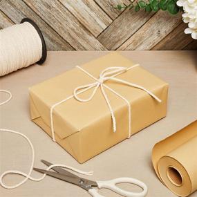 img 3 attached to 🎁 SEO-Optimized 17.5 In x 100 Ft Roll of Kraft Brown Wrapping Paper for Gifts, Packing, and Table Covering