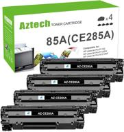 🖨️ aztech compatible hp 85a ce285a toner cartridge replacement for pro p1102w, m1212nf mfp - black (4-pack) logo