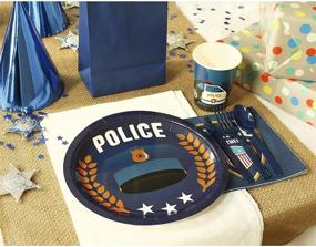 img 3 attached to 👮 Police Theme Party Supplies Bundle - Plates, Napkins, Cups, Cutlery (24 Guests,144 Pieces)