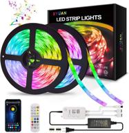 🌈 32.8ft xyuan led strip lights: app controlled, waterproof, music sync, color changing, 300 leds, remote, for home decoration логотип