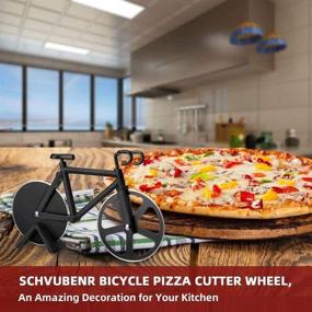 img 2 attached to 🚲 SCHVUBENR Bicycle Pizza Cutter Wheel - Funny Gifts for Men Cyclists - Bike Pizza Cutter - Cute Kitchen Gifts for Men - Stainless Steel Pizza Slicer - Cool Kitchen Gadgets (Black)