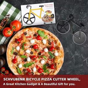 img 1 attached to 🚲 SCHVUBENR Bicycle Pizza Cutter Wheel - Funny Gifts for Men Cyclists - Bike Pizza Cutter - Cute Kitchen Gifts for Men - Stainless Steel Pizza Slicer - Cool Kitchen Gadgets (Black)