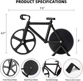 img 3 attached to 🚲 SCHVUBENR Bicycle Pizza Cutter Wheel - Funny Gifts for Men Cyclists - Bike Pizza Cutter - Cute Kitchen Gifts for Men - Stainless Steel Pizza Slicer - Cool Kitchen Gadgets (Black)