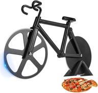 🚲 schvubenr bicycle pizza cutter wheel - funny gifts for men cyclists - bike pizza cutter - cute kitchen gifts for men - stainless steel pizza slicer - cool kitchen gadgets (black) logo