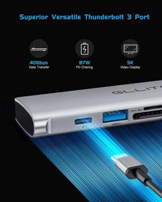 img 1 attached to 💻 GLLITRA USB C Hub for MacBook Pro - 6 in 2 Adapter with USB 3.0 Ports, SD/TF Card Reader, Thunderbolt 3 PD Port - Compatible with MacBook Pro 13"/15"/16" 2017-2020, MacBook Air 13" 2018-2020