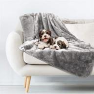 🐾 waterproof pet blankets for dogs, puppies, cats, and kittens - soft plush throws for couch, chairs, car, or bed - washable & protects from spills and stains logo