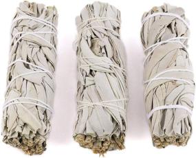 img 1 attached to Organic California White Sage Smudge Sticks - Cleansing House, Meditation, Yoga, Negative Energy Cleanse | 4 Inch Bundles (3 Pack) + Starter Guide