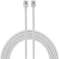 📞 power gear telephone line cord - 100 feet, phone cord with modular jack ends for home or office, works with phone, modem, or fax machine - white (27638) logo