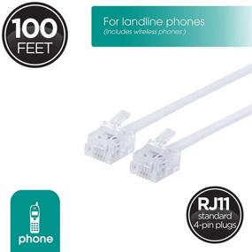 img 3 attached to 📞 Power Gear Telephone Line Cord - 100 Feet, Phone Cord with Modular Jack Ends for Home or Office, Works with Phone, Modem, or Fax Machine - White (27638)