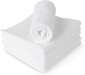 img 3 attached to 🛀 RosenSoft Oversized Wash Clothes: Extra Large Towels for Body, Face, and Bath - 100% Turkish Cotton, Thick and Absorbent, Set of 6 (White, 16x14 inches)