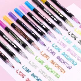 img 1 attached to ✨ Vibrant 12 Colors Outline Metallic Markers Pens: Enhance Your Crafts with Magic Glitter and Double Lines!