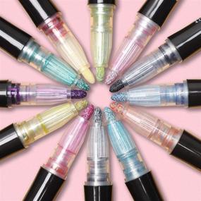 img 3 attached to ✨ Vibrant 12 Colors Outline Metallic Markers Pens: Enhance Your Crafts with Magic Glitter and Double Lines!