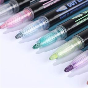 img 2 attached to ✨ Vibrant 12 Colors Outline Metallic Markers Pens: Enhance Your Crafts with Magic Glitter and Double Lines!