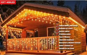 img 3 attached to 🎄 Fashionlite Icicle Lights: 400LED 33FT, 8 Modes, Curtain String Fairy Light with Snowflake and Star, 80 Drops - Perfect Outdoor Christmas Decorations for Xmas Holiday Wedding Party Decor!