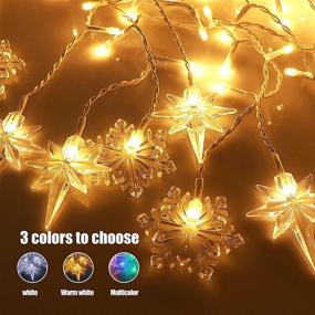 img 2 attached to 🎄 Fashionlite Icicle Lights: 400LED 33FT, 8 Modes, Curtain String Fairy Light with Snowflake and Star, 80 Drops - Perfect Outdoor Christmas Decorations for Xmas Holiday Wedding Party Decor!