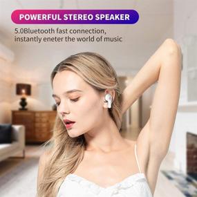 img 1 attached to 🎧 TZONOO 2021 Wireless Earbuds Bluetooth 5.0 Earphones, Graffiti Sports Headset with Charging Case, Bluetooth Earbuds with 5H Playtime, TWS Stereo in-Ear Touch Control for Running/Workout (White)