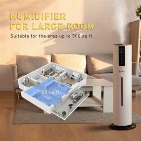 img 2 attached to Lacidoll 2.1 Gallon/8 Liter Cool Mist Humidifiers for Bedroom Top Fill Whisper Quiet Large Room/Home/Baby Room 360° Adjustable Mist Output Auto Shut-Off 1-12 Hour Timer Setting