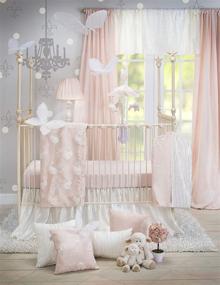 img 4 attached to 👶 Набор постельного белья для детской кроватки Glenna Jean Lil Princess - ручная работа с использованием премиальных тканей, идеально подходит для детской девочки - включает в себя одеяло, простыню и юбку-коврик с розовыми и слоновой костью акцентами