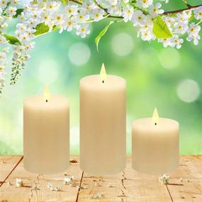 img 3 attached to 🕯️ NiceAI Flameless LED Pillar Candles 4", 5", 6" with Remote Control Timer - Flickering Fireplace Candle Christmas Decorations Pack of 3 Ivory