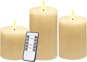 img 4 attached to 🕯️ NiceAI Flameless LED Pillar Candles 4", 5", 6" with Remote Control Timer - Flickering Fireplace Candle Christmas Decorations Pack of 3 Ivory