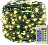 🎄 decute 300led christmas tree string lights: ul certified, dimmable, green wire, remote control - warm white 99ft fairy starry lights for indoor outdoor party wedding decor логотип