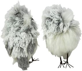 img 2 attached to 🦉 Kurt Adler 5-Inch Furry Gray Owl Set of 2: Adorable Decor Accent for Your Home!