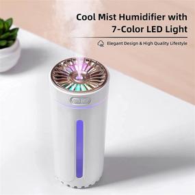 img 3 attached to 🏢 Compact USB Desktop Humidifier 300ml: Silent Nano Mist with 7 Colors LED – Perfect for Home, Office, Car, Bedroom, Baby Room (White)