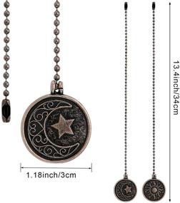 img 3 attached to 🔗 Ceiling Fan Pull Chain Set - 4 Pieces with 13.4 Inch Extender, for Ceiling Light Switch, Lamp, and Fan - Black Copper Finish - Replacement Decoration and Connector