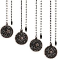 🔗 ceiling fan pull chain set - 4 pieces with 13.4 inch extender, for ceiling light switch, lamp, and fan - black copper finish - replacement decoration and connector logo