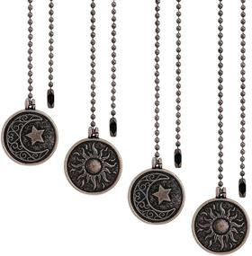 img 4 attached to 🔗 Ceiling Fan Pull Chain Set - 4 Pieces with 13.4 Inch Extender, for Ceiling Light Switch, Lamp, and Fan - Black Copper Finish - Replacement Decoration and Connector