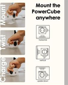 img 2 attached to Allocacoc PowerCube ExtendedUSB Сетевой фильтр - 4 розетки, 2 USB-порта, кабель 5 футов, крепежное крепление, детские защитные розетки, сертификат ETL (Зеленый)