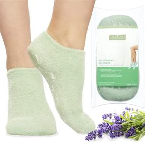 img 4 attached to 🧦 Moisturizing Socks for Dry Cracked Feet: Essential Oil Infused Silicone Lined Foot Care Mask Spa Gel Socks - 8.7'' Women Men, Cold Therapy Treatment, Heel Socks Heal Repair Heels, No Cream Lotion