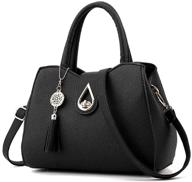 pahajim fashion tassel handbags: trendy mini shoulder purse with top tote handle for women logo