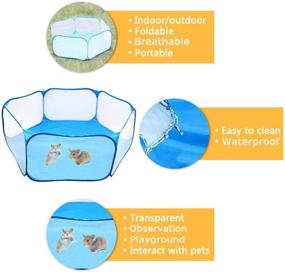 img 1 attached to Versatile, Foldable and Transparent Hamster Playpen for Indoor/Outdoor Fun: Ideal for Syrian Hamsters, Rats, Chinchillas, Rabbits, Guinea Pigs, Gerbils, Hedgehogs, and Reptiles
